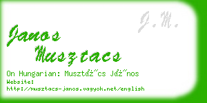 janos musztacs business card